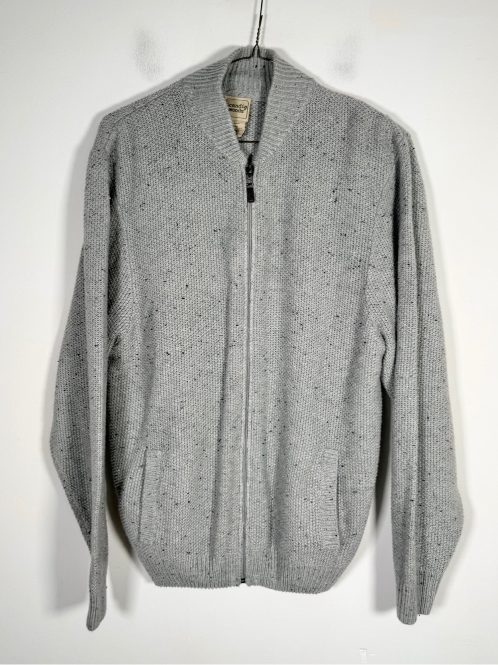 Scandia Woods Men’s Size Large Zipper Front Acrylic Knit Cardigan